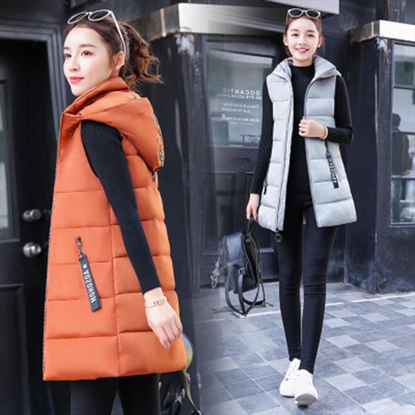 2021 women late autumn winter vest waistcoat female sleeveless vest solid hooded warm padded long coat, Black;white
2021 women late autumn winter vest waistcoat female sleeveless vest solid hooded warm padded long coat, Black;white