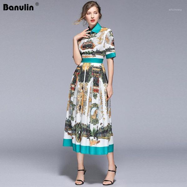 banulin new 2020 runway designer summer dress women's short sleeve pleated casual floral print party vintage dress b80221, Black;gray
banulin new 2020 runway designer summer dress women's short sleeve pleated casual floral print party vintage dress b80221, Black;gray