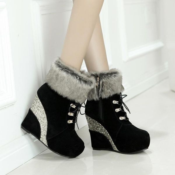 dropship plus size 43 fashion russia winter wedges shoes ankle boots women warm boots platform high heels snow shoes woman, Black
dropship plus size 43 fashion russia winter wedges shoes ankle boots women warm boots platform high heels snow shoes woman, Black