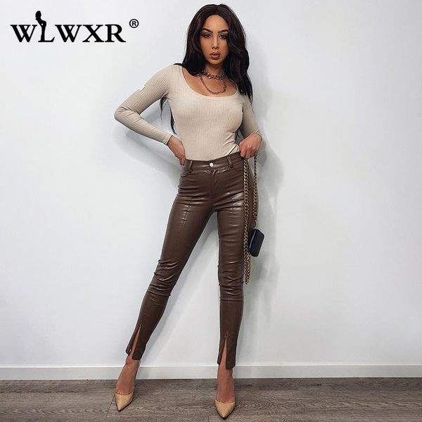 women's pants & capris wlwxr streetwear paux pu leather black high waist women trousers bodycon split pencil ladies fall winter 2021 fe, Black;white
women's pants & capris wlwxr streetwear paux pu leather black high waist women trousers bodycon split pencil ladies fall winter 2021 fe, Black;white