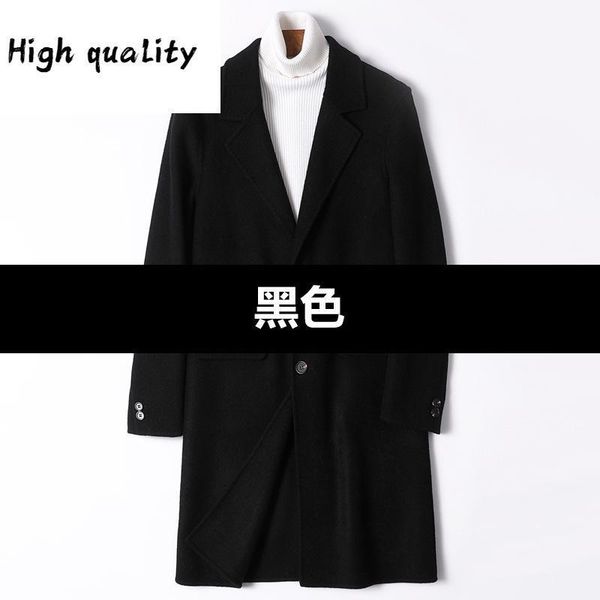 and autumn winter new woolen coat men's korean slim fit cashmere double-sided 100% wool medium long coat1, Black
and autumn winter new woolen coat men's korean slim fit cashmere double-sided 100% wool medium long coat1, Black