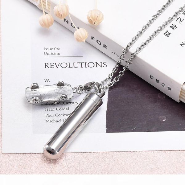 hollow cylinder with car shape cremation memorial jewelry for ash stainless steel simple design, Silver
hollow cylinder with car shape cremation memorial jewelry for ash stainless steel simple design, Silver