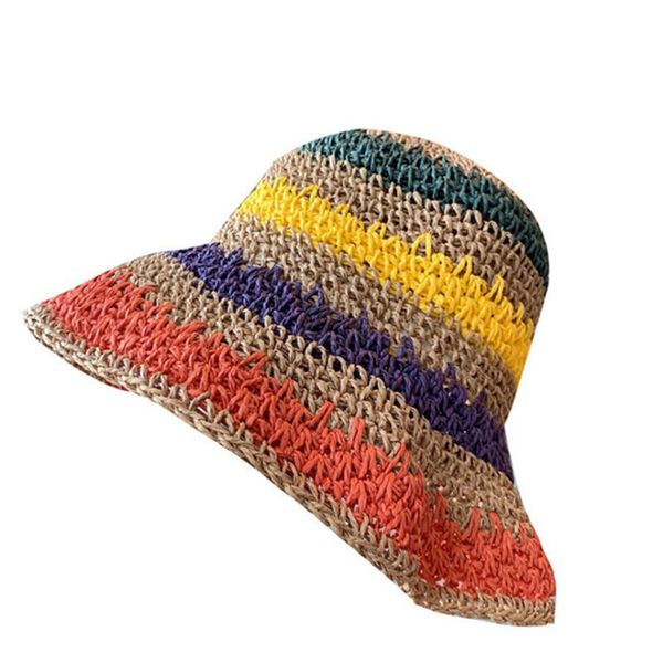 wide brim hats 2021 summer travel shade rainbow color hat floppy straw women ladies beach foldable sun cap, Blue;gray
wide brim hats 2021 summer travel shade rainbow color hat floppy straw women ladies beach foldable sun cap, Blue;gray