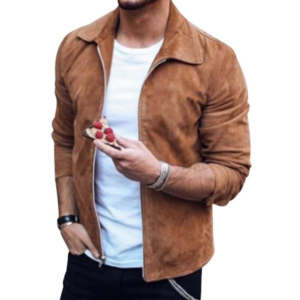 2021 fashion men's suede leather coats slim biker motorcycle casual solid jacket coat outwear trendy streetwear autumn, Black;brown
2021 fashion men's suede leather coats slim biker motorcycle casual solid jacket coat outwear trendy streetwear autumn, Black;brown