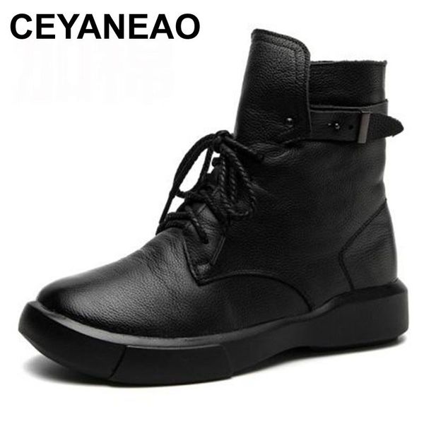 ceyaneao 2020 new style european and american style side zipper handmade genuine leather boots flat shoes retro ankle boots, Black
ceyaneao 2020 new style european and american style side zipper handmade genuine leather boots flat shoes retro ankle boots, Black