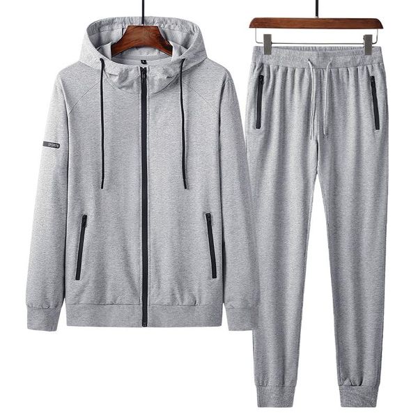 men's tracksuits suit casual sports hooded cardigan + pants cotton plus size running sportswear fashion two-piece, Gray
men's tracksuits suit casual sports hooded cardigan + pants cotton plus size running sportswear fashion two-piece, Gray