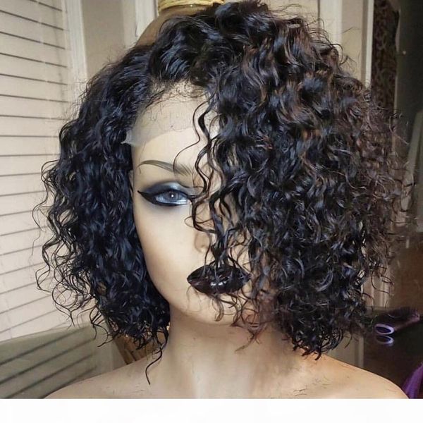 short wavy curly bob full lace human hair wig brazilian lace front human hair wigs 150% density natural color, Black;brown
short wavy curly bob full lace human hair wig brazilian lace front human hair wigs 150% density natural color, Black;brown