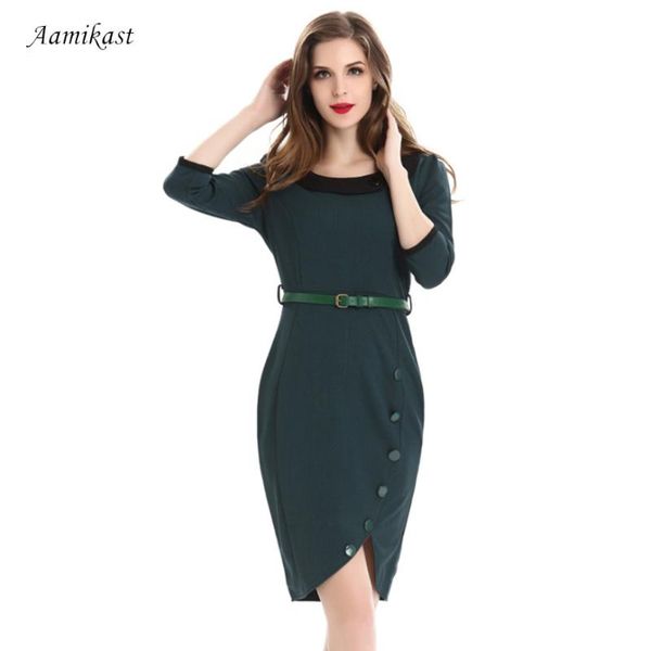 women office dress o-neck casual bodycon party dresses with belt brand three quarter sleeve spring ladis dresses vestidos, Black;gray
women office dress o-neck casual bodycon party dresses with belt brand three quarter sleeve spring ladis dresses vestidos, Black;gray