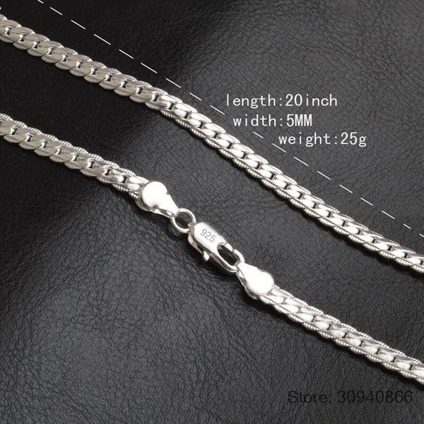 925 silver necklace charm woman man 50cm silver 6mm full sideways necklace fashion brand jewelry
925 silver necklace charm woman man 50cm silver 6mm full sideways necklace fashion brand jewelry
