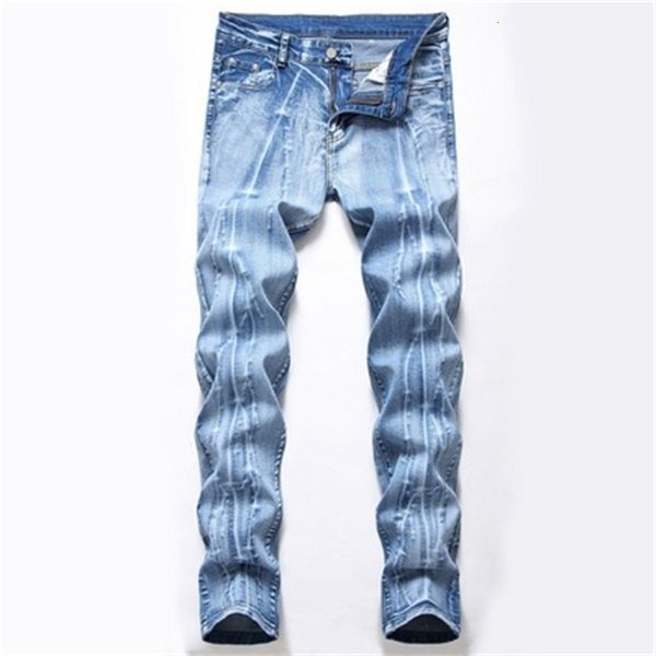 2021 new large size original light-colored jeans men's male slim trend korean straight stretch distress beggar pants trousers awqq, Blue 
2021 new large size original light-colored jeans men's male slim trend korean straight stretch distress beggar pants trousers awqq, Blue