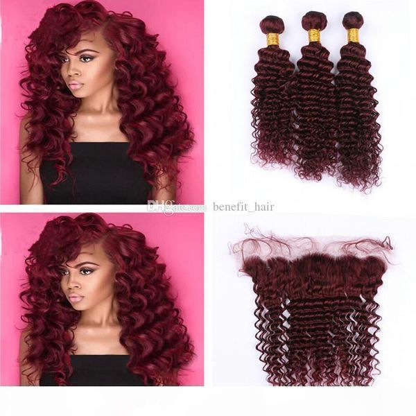 deep wave wine red 99j hair weaves with lace frontal 4pcs lot 99j ear to ear frontal with deep curly hair 3bundles, Black;brown
deep wave wine red 99j hair weaves with lace frontal 4pcs lot 99j ear to ear frontal with deep curly hair 3bundles, Black;brown