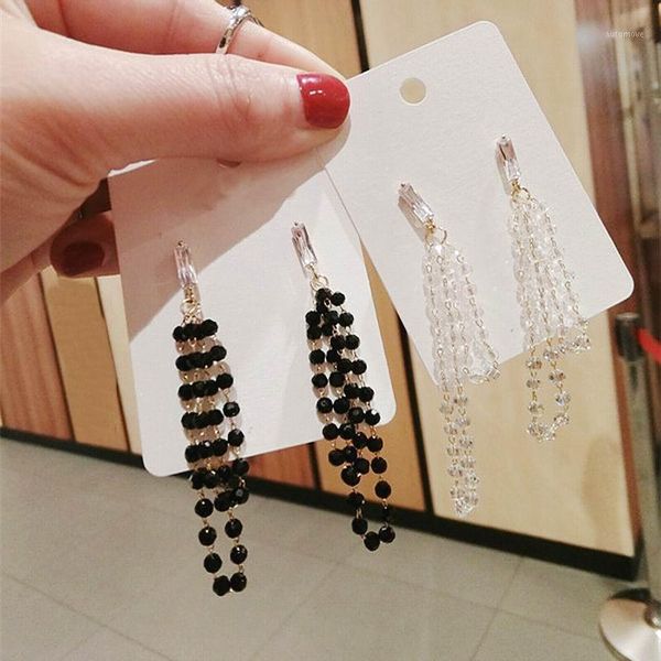 korean white black crystal long earrings for women 2020 new classic fashion jewelry handmade earring1, Silver
korean white black crystal long earrings for women 2020 new classic fashion jewelry handmade earring1, Silver