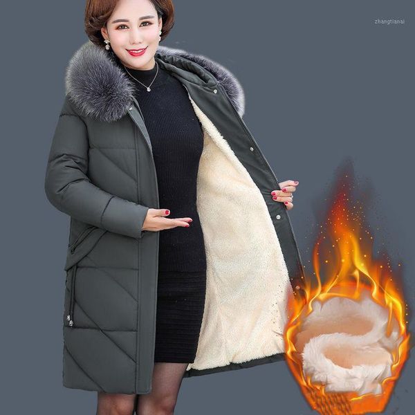 middle aged mom's cotton padded coat winter plus velvet thickened warm parkas fur coller long women jacket wadded ckothing w22491, Black
middle aged mom's cotton padded coat winter plus velvet thickened warm parkas fur coller long women jacket wadded ckothing w22491, Black