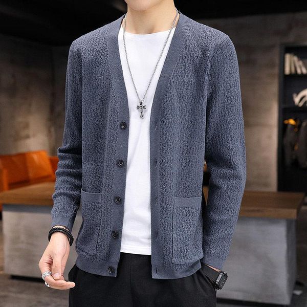 knitted cardigan men's autumn korean fashion loose outer sweater men's thin handsome casual jacket, White;black
knitted cardigan men's autumn korean fashion loose outer sweater men's thin handsome casual jacket, White;black