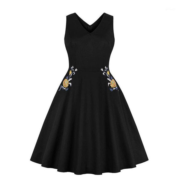 women midi dresses vintage elegant black office lady casual aline zipper floral solid embroidery female fashion retro dress1, Black;gray
women midi dresses vintage elegant black office lady casual aline zipper floral solid embroidery female fashion retro dress1, Black;gray