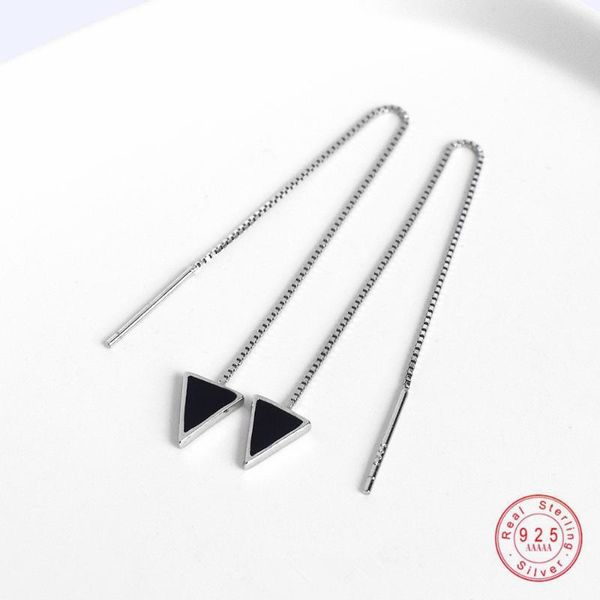 925 sterling silver simple black triangle geometric stud earrings ear line for women fashion trend dress jewelry accessories, Golden;silver
925 sterling silver simple black triangle geometric stud earrings ear line for women fashion trend dress jewelry accessories, Golden;silver