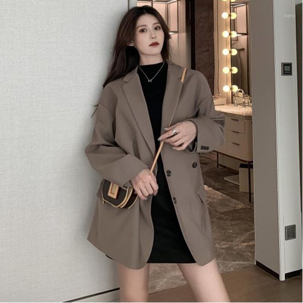 spring jacket women vintage oversized long blazer korean style ladies double breasted casual blazer streetwear1, White;black
spring jacket women vintage oversized long blazer korean style ladies double breasted casual blazer streetwear1, White;black