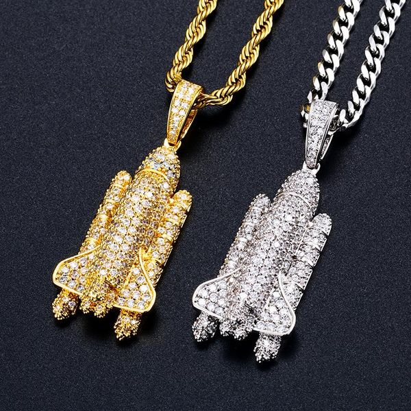 chains space rocket iced out cubic zirconia necklaces & pendants for men hip hop jewelry, Silver
chains space rocket iced out cubic zirconia necklaces & pendants for men hip hop jewelry, Silver