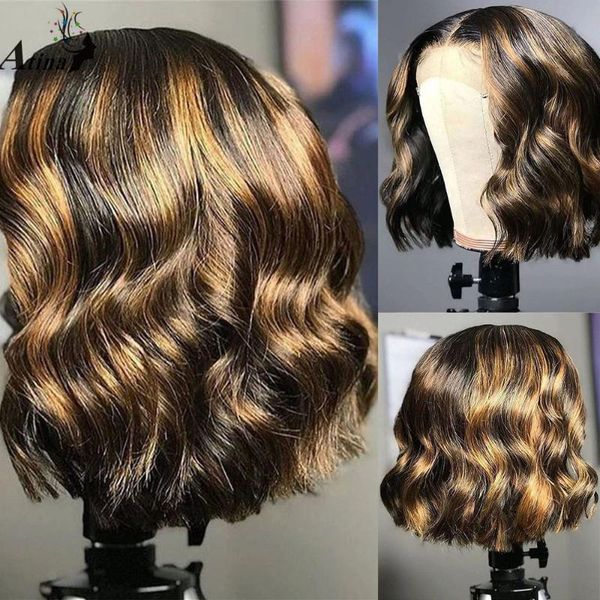 lace wigs ombre blonde highlight colored short wavy human hair wig preplucked glueless remy hd transparent front full closure 180, Black;brown
lace wigs ombre blonde highlight colored short wavy human hair wig preplucked glueless remy hd transparent front full closure 180, Black;brown