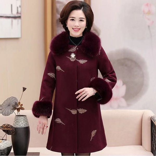 2021 new woolen coat women's winter jacket clothes new middle-aged slim fur collar plus size 5xl female mid-long basic coats s7on, Black
2021 new woolen coat women's winter jacket clothes new middle-aged slim fur collar plus size 5xl female mid-long basic coats s7on, Black