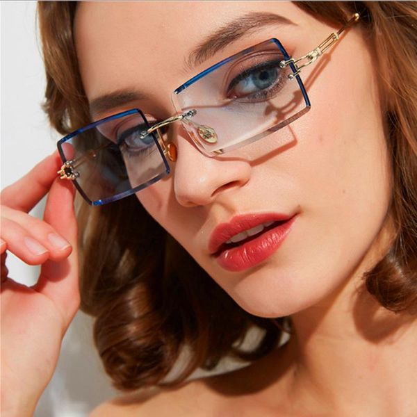 rectangle sunglasses woman 2021 rimless sun glassess female transparent oceans lens metal frame square eyewear vintage oculos, White;black
rectangle sunglasses woman 2021 rimless sun glassess female transparent oceans lens metal frame square eyewear vintage oculos, White;black
