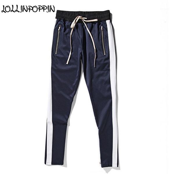 men side stripe zippered bottom jogger pants elastic waist high street casual track pants hip hop for men zippered pockets1, Black
men side stripe zippered bottom jogger pants elastic waist high street casual track pants hip hop for men zippered pockets1, Black