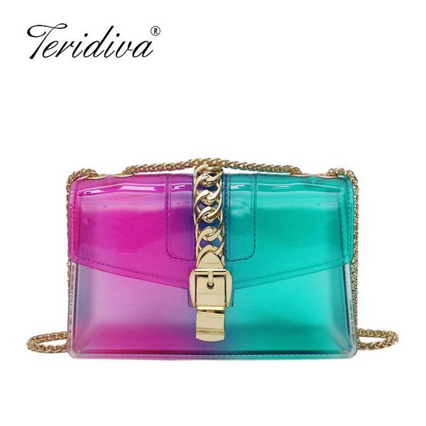clear transparent pvc chain jelly bag lady handbag candy color gradient crossbody bag for women mini shoulder clutch
clear transparent pvc chain jelly bag lady handbag candy color gradient crossbody bag for women mini shoulder clutch