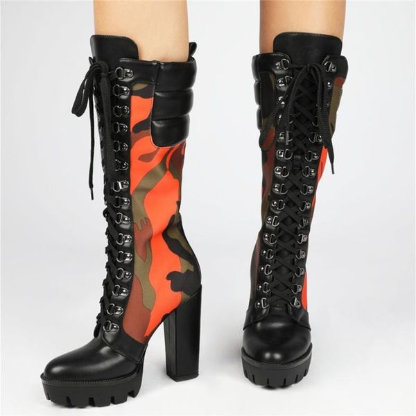 boots 2021 winter latest design camouflage shoes round toe waterproof platform lace up knee high fashion plaid big size 43, Black
boots 2021 winter latest design camouflage shoes round toe waterproof platform lace up knee high fashion plaid big size 43, Black