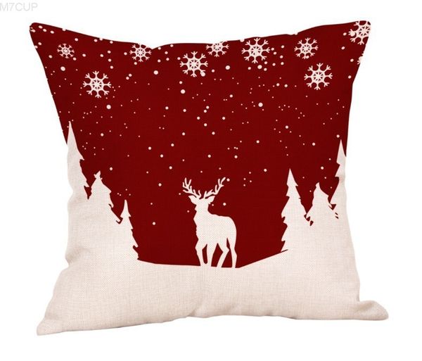 red linen cover christmas office cushion home decoration snowflake elk santa claus pillow case 45*45cm 
red linen cover christmas office cushion home decoration snowflake elk santa claus pillow case 45*45cm