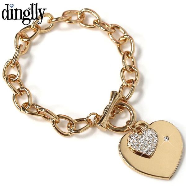 color gold rhinestone love heart charm bracelet quality fine chain bracelets for women men lover couple jewelry, Black
color gold rhinestone love heart charm bracelet quality fine chain bracelets for women men lover couple jewelry, Black
