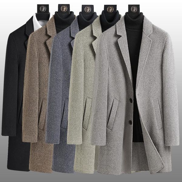 al double coat male long coat season cultivate morality men's windbreaker cashmere wool, Black
al double coat male long coat season cultivate morality men's windbreaker cashmere wool, Black