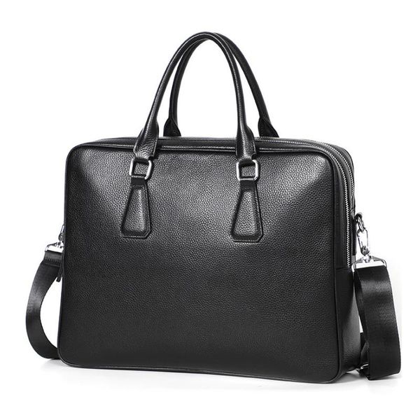 business men's briefcase genuine leather shoulder bag 14 inch lapbags double zipper large capacity handbag briefcase men bag 
business men's briefcase genuine leather shoulder bag 14 inch lapbags double zipper large capacity handbag briefcase men bag