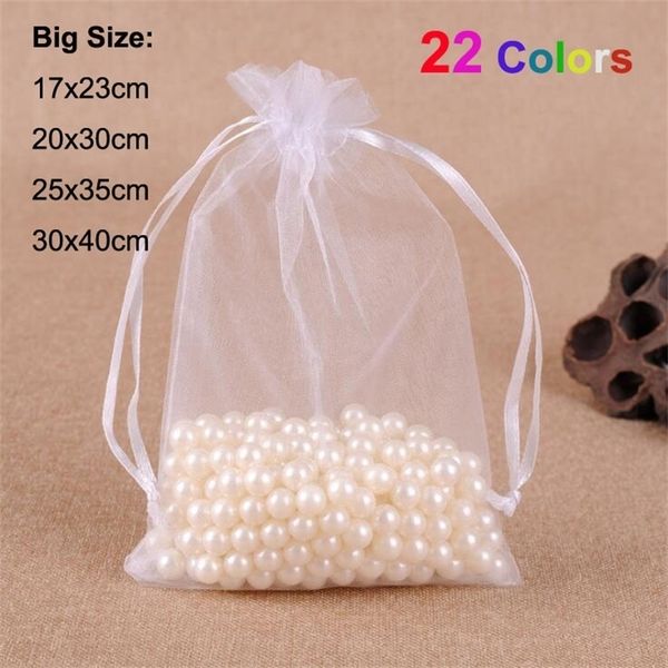 100/pcs 17x23, 20x30, 25x35, 30x40cm big size drawstring organza bags pouches for wedding party christmas gift packaging bag t200602, Pink;blue
100/pcs 17x23, 20x30, 25x35, 30x40cm big size drawstring organza bags pouches for wedding party christmas gift packaging bag t200602, Pink;blue
