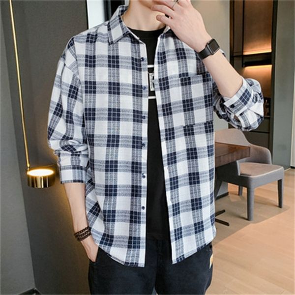 2021 brand spring autumn long sleeves new flannel collar korea style shirt for men's plaid harajuku clothing j45y, White;black
2021 brand spring autumn long sleeves new flannel collar korea style shirt for men's plaid harajuku clothing j45y, White;black