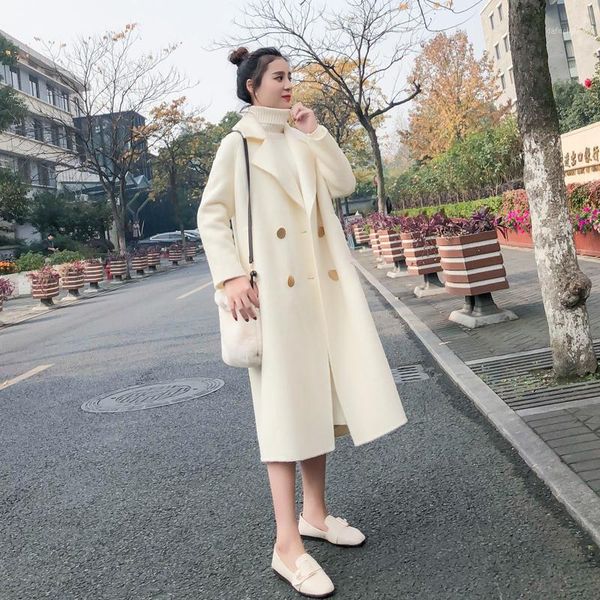 autumn winter plus size women long woolen coat korean long sleeve double breasted solid thick wool jacket elegant overcoat h8441, Black
autumn winter plus size women long woolen coat korean long sleeve double breasted solid thick wool jacket elegant overcoat h8441, Black