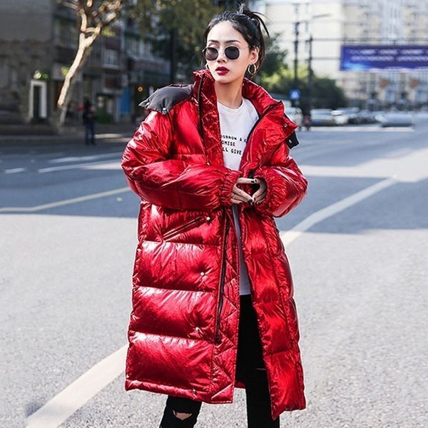 luxury glossy 2020 winter jacket women long hooded thick warm down padded parka red puffer jackets ladies overcoat femalex1016, Black;brown
luxury glossy 2020 winter jacket women long hooded thick warm down padded parka red puffer jackets ladies overcoat femalex1016, Black;brown