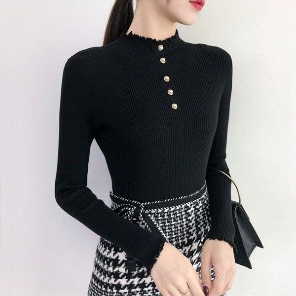 2021 new women girl winter fall basic knitted pullovers half turtleneck sweaters basic knitwear full sleeve outwear jumper, White;black
2021 new women girl winter fall basic knitted pullovers half turtleneck sweaters basic knitwear full sleeve outwear jumper, White;black
