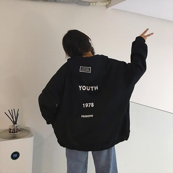 2020 autumn winter fleece letter harajuku print pullover thick loose women hoodies sweatshirt female casual coat, Black
2020 autumn winter fleece letter harajuku print pullover thick loose women hoodies sweatshirt female casual coat, Black