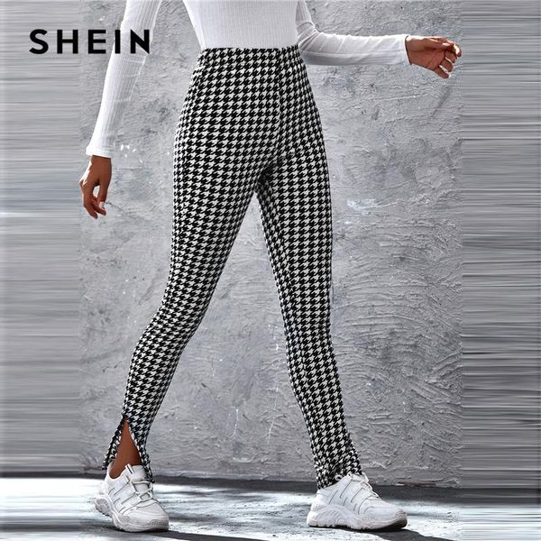 shein black and white split hem houndstooth long skinny pants women autumn ladies high waist stretchy casual trousers, Black;white
shein black and white split hem houndstooth long skinny pants women autumn ladies high waist stretchy casual trousers, Black;white