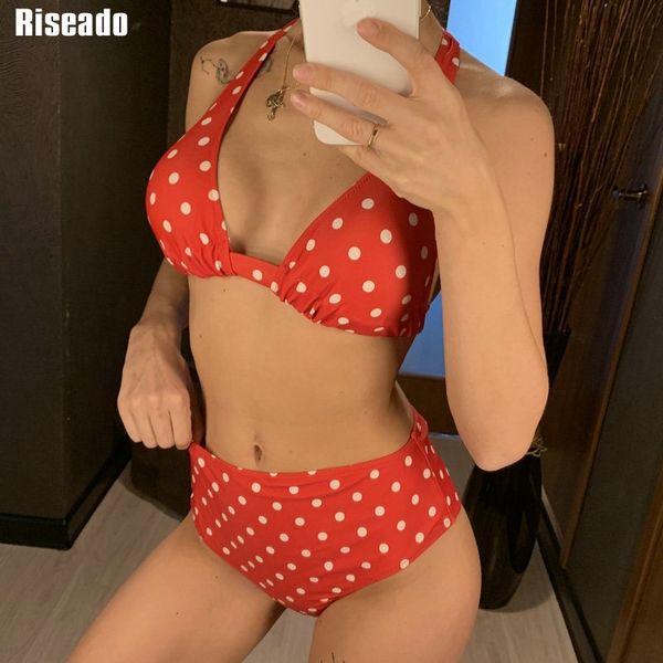 riseado high waisted bikinis swimwear women halter swimsuits female dot print bikini set brazilian biquini beach wear t200508, White;black
riseado high waisted bikinis swimwear women halter swimsuits female dot print bikini set brazilian biquini beach wear t200508, White;black