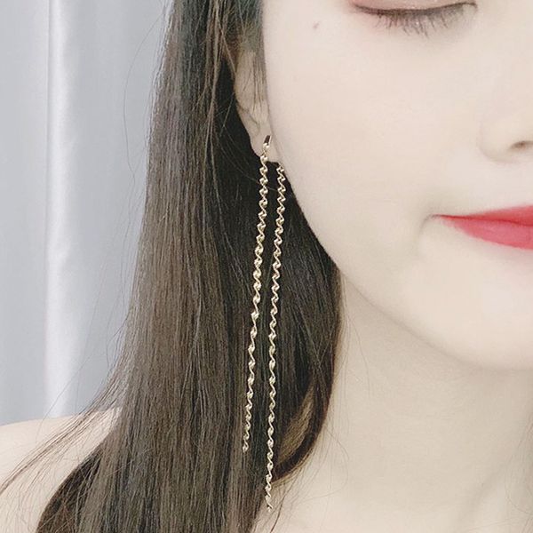 tassel temperament net red same korean style long advanced women's simple super fairy earrings, Silver
tassel temperament net red same korean style long advanced women's simple super fairy earrings, Silver