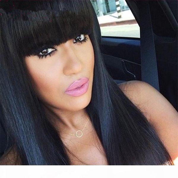 100% brazilian full lace human hair wigs with bangs glueless lace front wig 150 density full lace wig for black woman, Black;brown
100% brazilian full lace human hair wigs with bangs glueless lace front wig 150 density full lace wig for black woman, Black;brown