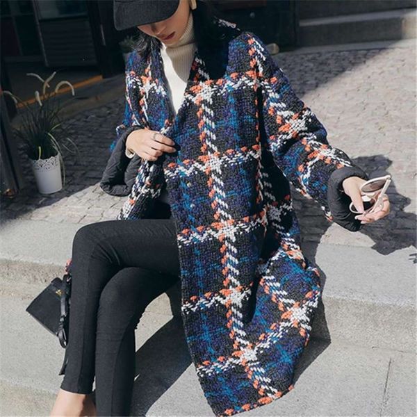women vintage v-neck warm thicken coat female wide-waisted casual winter long plaid woolen overcoat jackets and for woman promotion, Black
women vintage v-neck warm thicken coat female wide-waisted casual winter long plaid woolen overcoat jackets and for woman promotion, Black