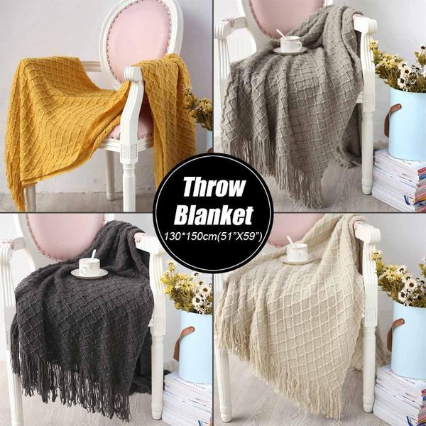 130*150cm crocheted sofa throw blanket tassels air condition blanket travel acrylic plane plaids solid bedspreads
130*150cm crocheted sofa throw blanket tassels air condition blanket travel acrylic plane plaids solid bedspreads