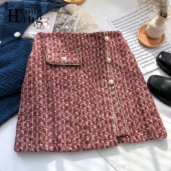 hangcode brand fashion plaid mini skirts women autumn winter three buttons woolen skirts korean red party ladies bottoms, Black
hangcode brand fashion plaid mini skirts women autumn winter three buttons woolen skirts korean red party ladies bottoms, Black