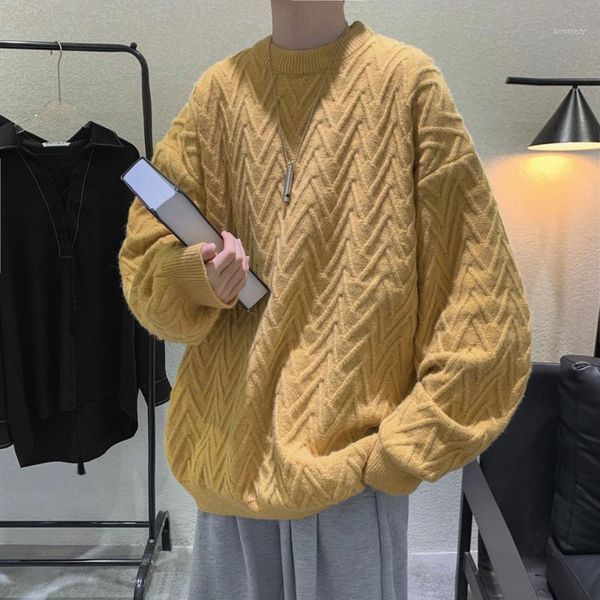 winter thick sweater men's warm fashion casual retro knitted pullover men wild loose korean sweaters mens clothes -2xl1, White;black
winter thick sweater men's warm fashion casual retro knitted pullover men wild loose korean sweaters mens clothes -2xl1, White;black