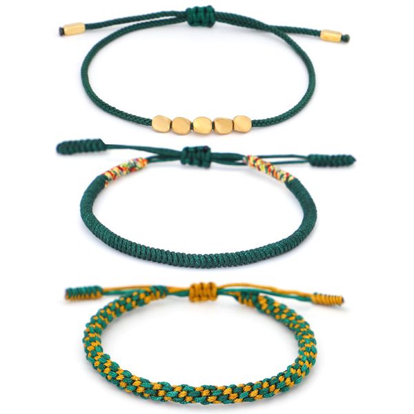 handmade woven adjustable green line link bracelet copper beads strands jewelry for wholesale 3pcs/set, Black
handmade woven adjustable green line link bracelet copper beads strands jewelry for wholesale 3pcs/set, Black