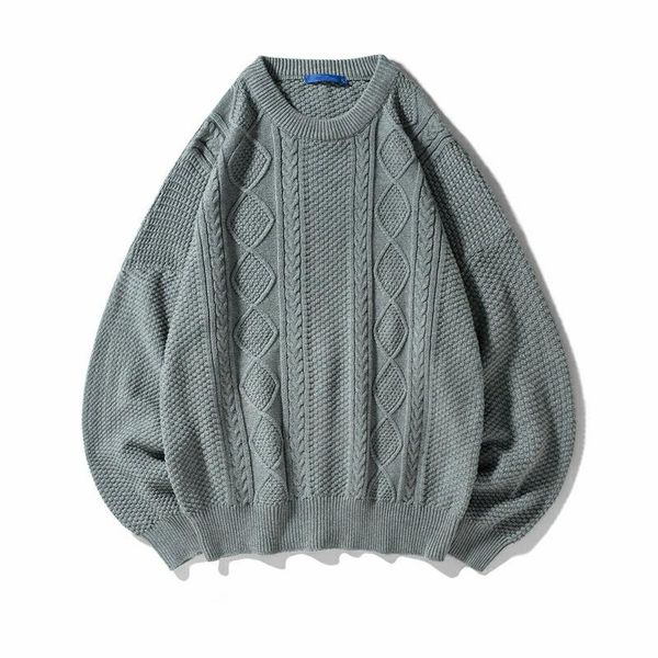 men's sweaters japanese young loose casual knitwear fall vintage trend round neck pullovers, White;black
men's sweaters japanese young loose casual knitwear fall vintage trend round neck pullovers, White;black
