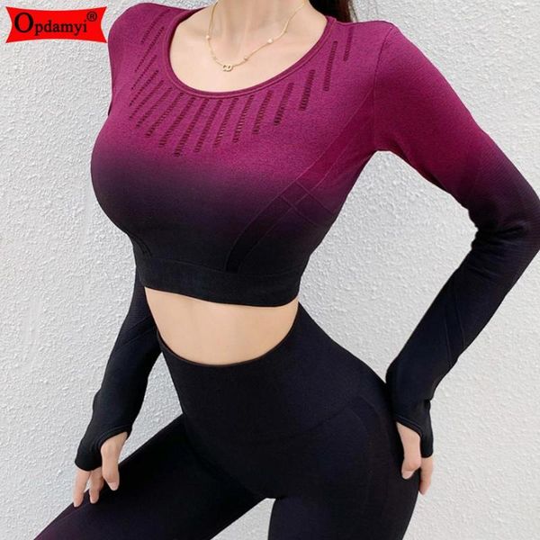 yoga outfits set women long sleeve crop high waist gradient shirt sport legging gym clothing seamless workout fitness suit, White;red
yoga outfits set women long sleeve crop high waist gradient shirt sport legging gym clothing seamless workout fitness suit, White;red