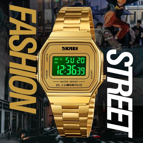 fashion stainless steel strap watches mens digital watch luxury chronograph luminous alarm clock brand skmei wristwatch men, Slivery;brown
fashion stainless steel strap watches mens digital watch luxury chronograph luminous alarm clock brand skmei wristwatch men, Slivery;brown